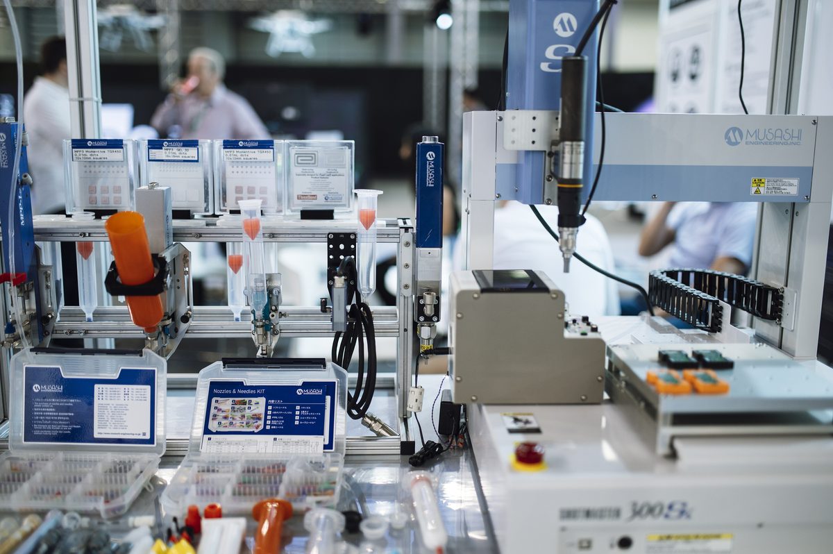 A small automation cell: many businesses start with one repetitive task before scaling up.