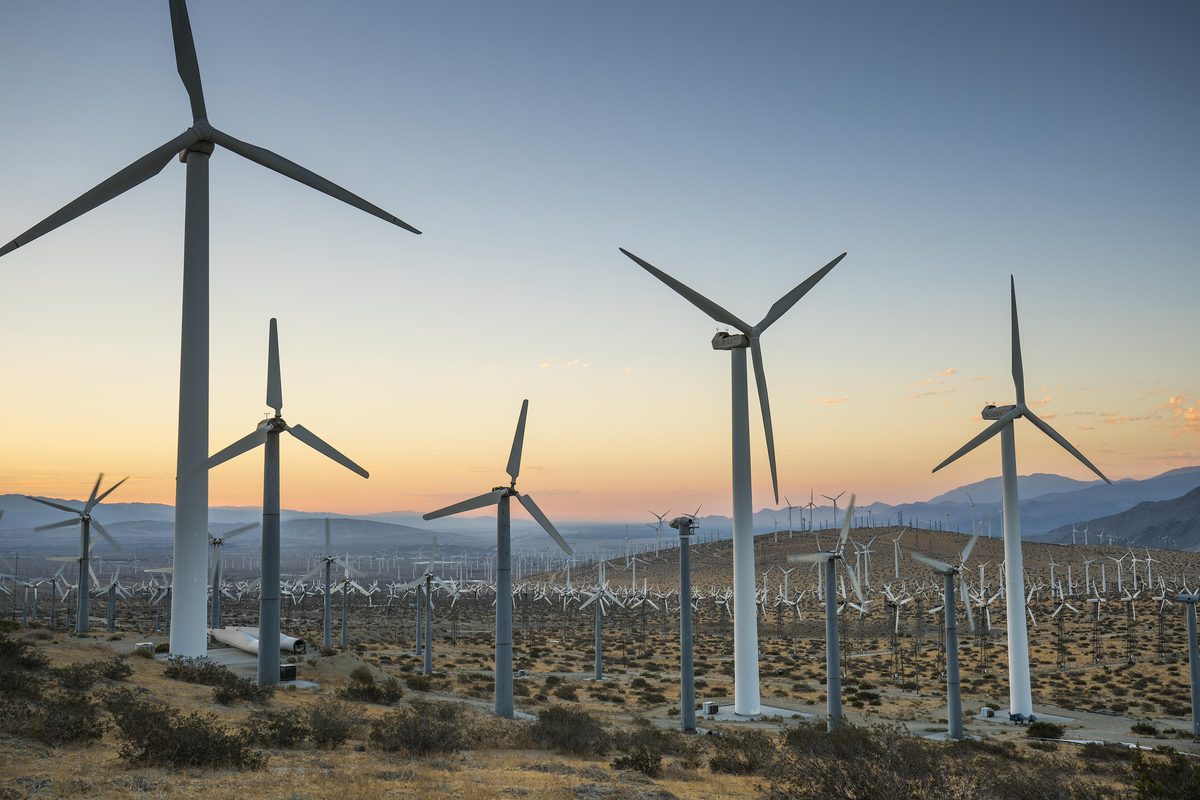 Wind adds generation when solar output falls away in the evening.